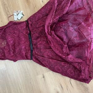 Elegant Lace Burgundy Timeless Dress